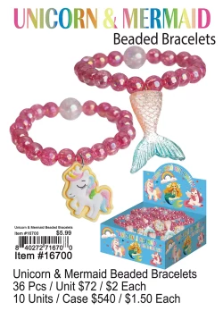 Unicorn and Mermaid Beaded Bracelets